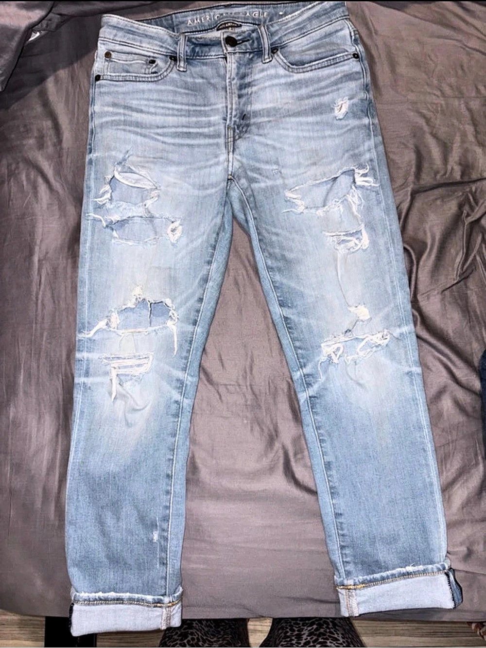 American Eagle AEO Flex Distressed Slim Jeans Waist 28